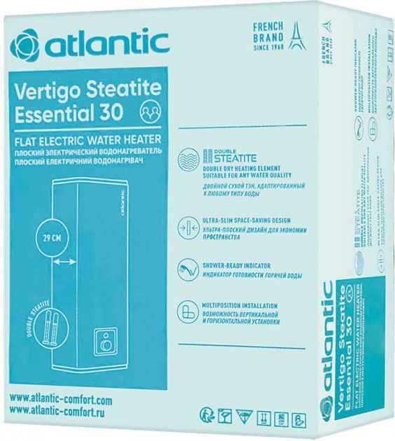 Бойлер ATLANTIC Vertigo Steatite Essential 30 MP-025 2F 220E-S (1000W)
